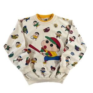 Vintage Crayon Shin Chan Crewneck Sweatshirt Youth Large 18 Japan Anime Cartoon